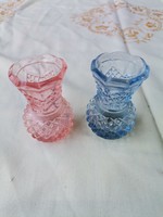 2 pcs small glass vase, blue vase, red glass vase, colored flower vase, gift for Christmas, home decoration