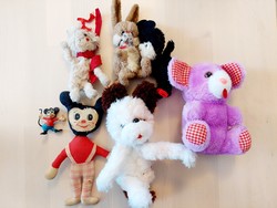 7 darabos retró plüss és trafikáru csomag, 2 Mickey egérrel, drótállatokkal