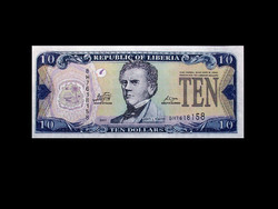 Unc - $10 - Liberia - 2011 (with image by Joseph Jenkins Roberts)