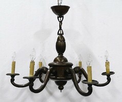 1K397 antique six-arm bronze chandelier 80 x 80 cm