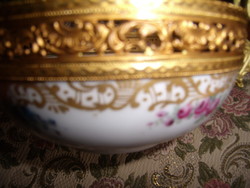 Múzeumi színvonalú műtárgy - Sevre-Depose jelzésű, francia porcelán asztalközép/kínáló