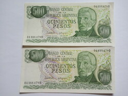Unc 500 Pesos Argentína 1977  !! Sorkövető !!!