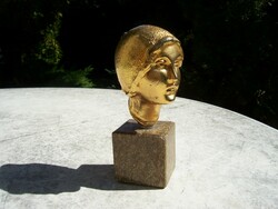 Female bust - cast iron gilded on marble