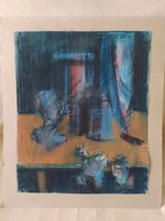 BARÁTH PÁL: CSENDÉLET, HIBÁTLAN PASZTELL 70 x 60 CM