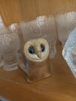 Cute owl, shaped from wooden knots, made in England, in derby