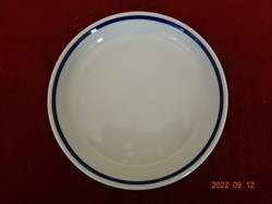 Zsolnay porcelán kistányér, kék csíkos, átmérője 17 cm. Vanneki! Jókai.