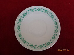 Zsolnay porcelain antique tea cup coaster, green pattern, diameter 15.5 cm. He has! Jokai.