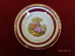 Rosenthal német porcelán kistányér, jelenetet ábrázoló kép a közepén. Vanneki! Jókai.