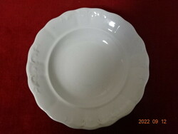 Zsolnay porcelain antique deep plate with printed pattern, diameter 23 cm. Jokai.