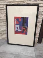 Sándor Halász szabó (1920-1996) screen print e.A. Artist copy in frame size: 54 x 74 cm.