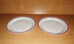 Alföldi porcelain red-gold striped small plate in a pair, dia. 19.2 cm (2p)