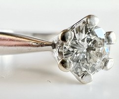481T. From HUF 1! Brilliant (0.35 ct) solitaire 18k white gold (3.12 g) ring with top weselton stone!