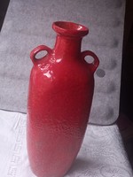 Retro Pesthidegkúti kerámia váza, 37 cm - kádári szocialista luxus design- minimális lepattanással