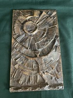 Jelzett Kopcsányi Ottó bronz falikép "Ikarus"
