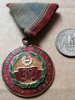 Kádár - service merit medal, 1965_20/nmkk 625/pálcikás_on original ribbon