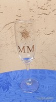 Millennium commemorative glass stemmed glass 1999 - 2000 19 cm (fp)