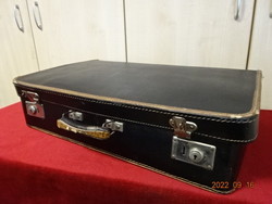 Antique, original, Czechoslovakian, black vulcan fiber suitcase. He has! Jokai.