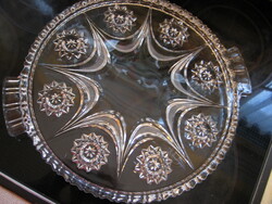 Nagy Waltherglas kristály torta tárca ,tál 30 cm