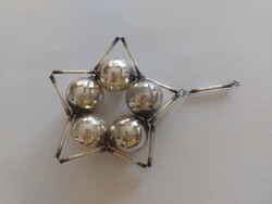 Old glass Christmas tree decoration with silver star glass decoration