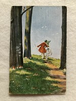 Antique romantic postcard - e. Busch - Postman