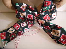 Christmas - new - diameter 37 cm - wreath bow 24 cm - braid diameter 6 cm - handmade - cotton - German