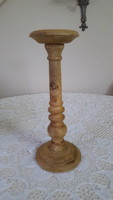 Rustic hardwood candle holder 31 cm.