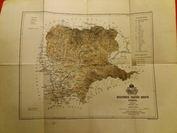 1888 Map of Beszterce-Naszód county designed by Pál Gönczy Károly Posner & son 58 x 48
