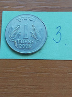 India 1 rupee 2002 dot: (n, noida) stainless steel 3.