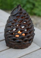 Cast iron cone-shaped candle holder