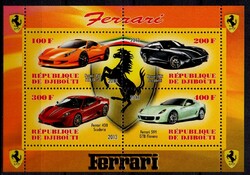 2013.Ferrari Bélyeg blokkpár.Republique De Djibouti