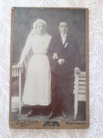 Antik esküvői fotó Szabó Dénes fotográfus Nagyvárad régi műtermi fénykép