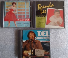 3 gyári CD lemez, 50-es 60-as évek klasszikus amerikai rock, Brenda Lee, Del Shannon