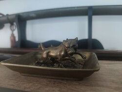 Rare streit and medveczky Budapest copper dog advertising bowl