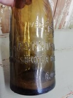 Pannonia beer bottle, beautiful decorative beer bottle with old inscription, with Hungarian coat of arms, before World War II