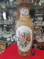Large porcelain floor vase with Chinese flower pattern. 80 Cm.