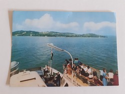 Retro képeslap 1970 Balaton komp hajó régi levelezőlap