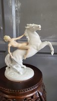 Schaubach kunst meztelen nő fehér lovon