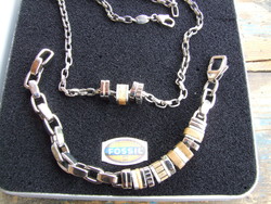 Fossil necklace, bracelet set (220909)