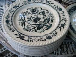 French ceramic flat plates with onion pattern