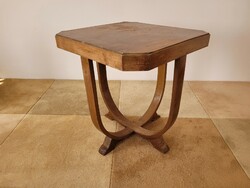Régi vintage nyolcszögletű art deco fa asztal