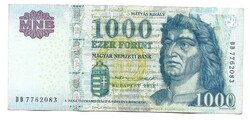 1000 forint 2015 "DD" sorszám