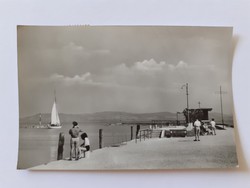 Régi képeslap 1958 Balatonlelle kikötő levelezőlap