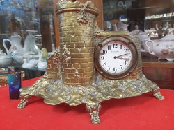 Bronze, copper table clock.