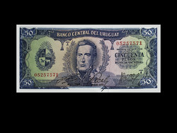 Unc - 50 pesos - 1967 Uruguay - (a real rarity nowadays!)...with the image of leader Goresta