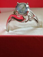 Topáz köves Mutatós Jelzett fehérarany Női gyűrű