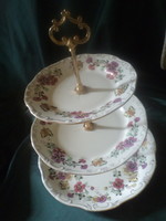 Zsolnay butterfly pattern, porcelain tiered serving tray