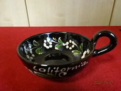 Glazed ceramic bowl with handle, hand painted. He has! Jokai.