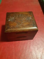 Pazar antik fa zenélő doboz (8,3x10x8,8 cm)