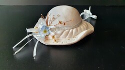 Small, plaster, women's hat. For decoration.