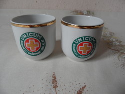 Hollóházi UNICUM porcelán pohár, kupica ( 2 db. )